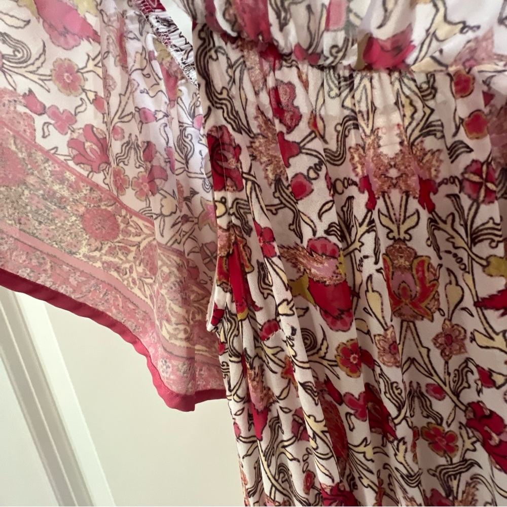 Flying Tomato boho pink and White Floral full length Maxi Skirt S - Picture 8 of 11